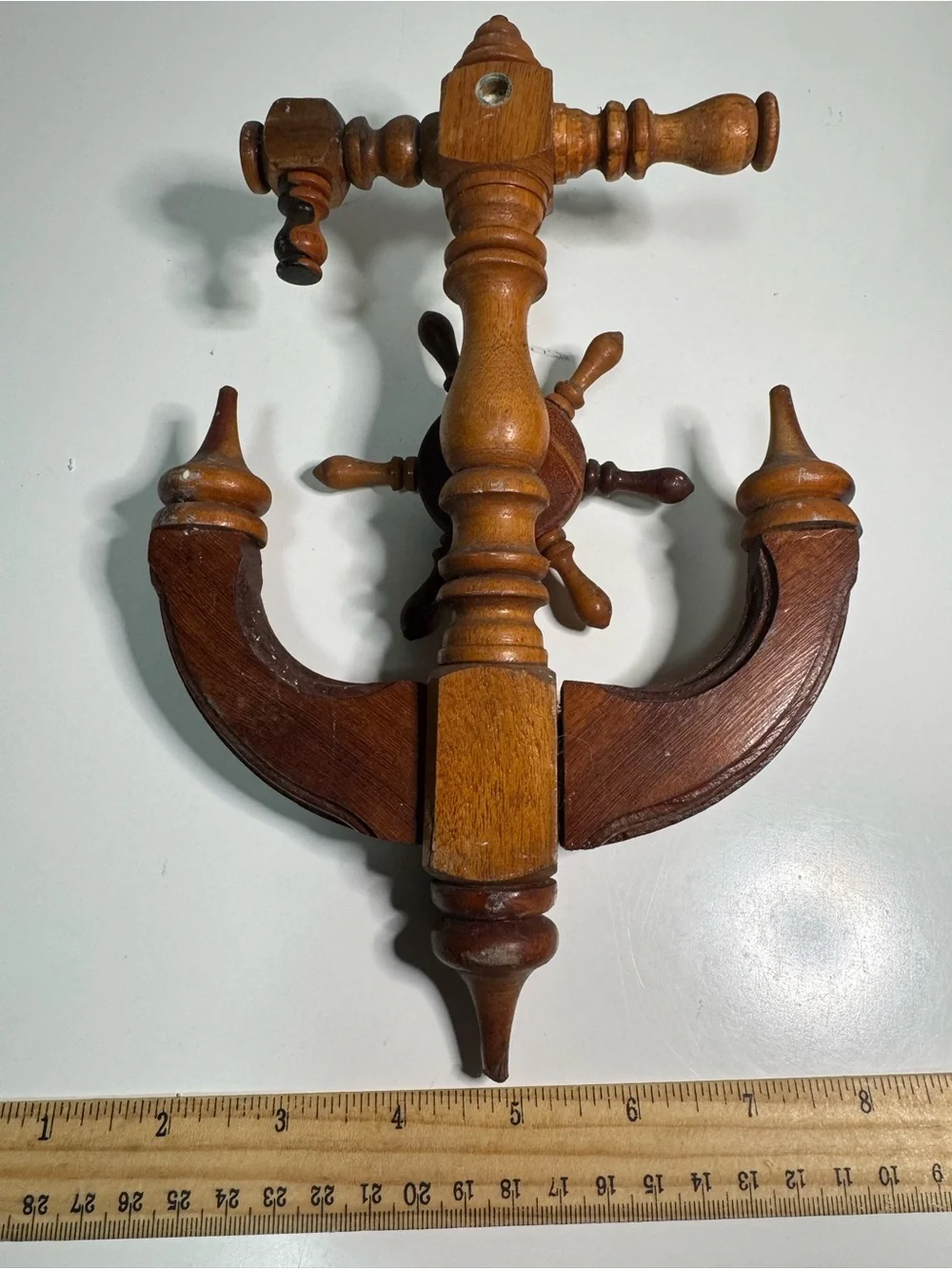 Wooden Nautical Anchor Wall Decor - Brown